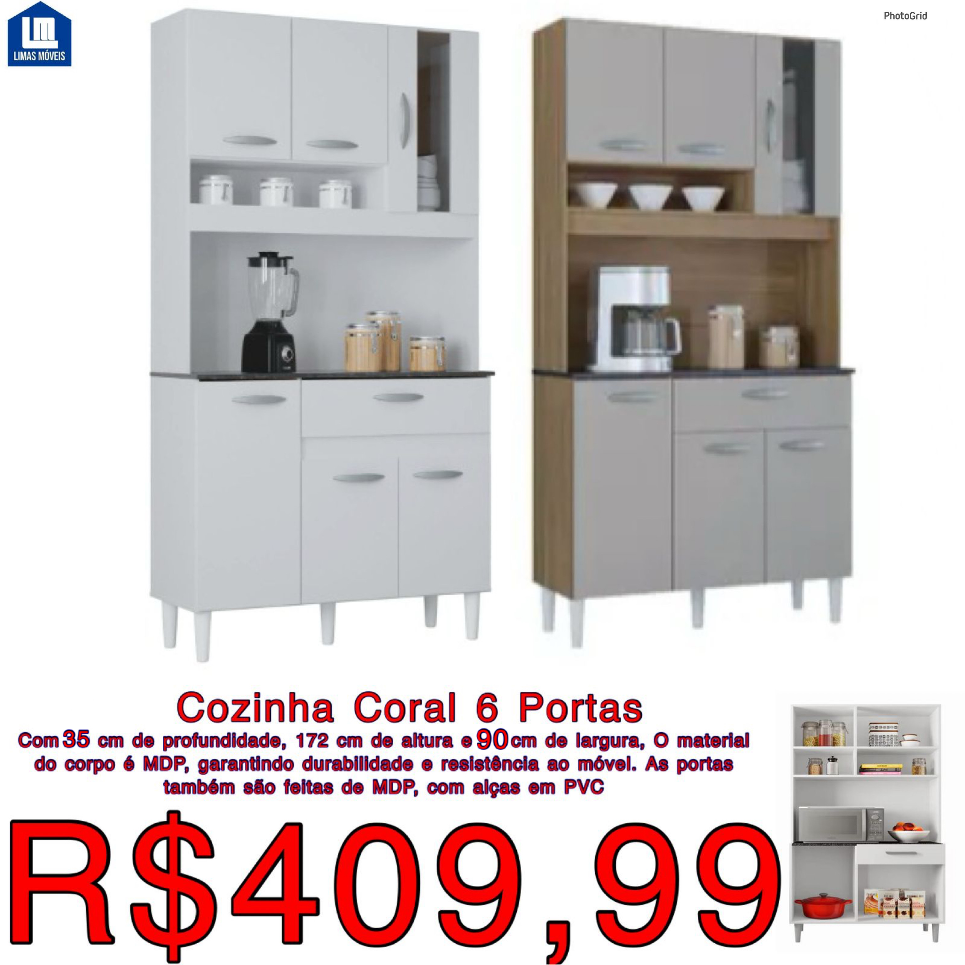 Cozinha Coral 6 Portas