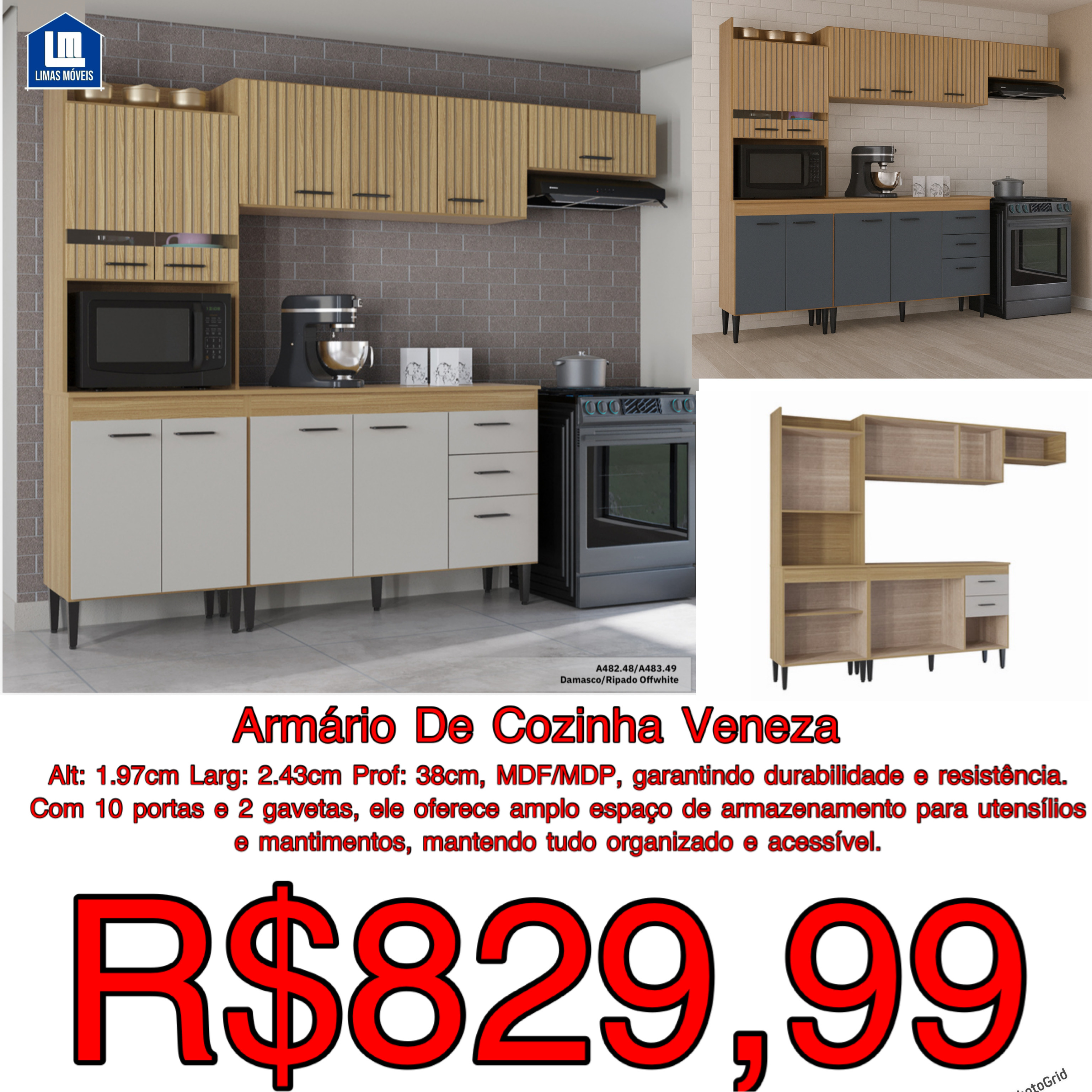 Armário de Cozinha Veneza 