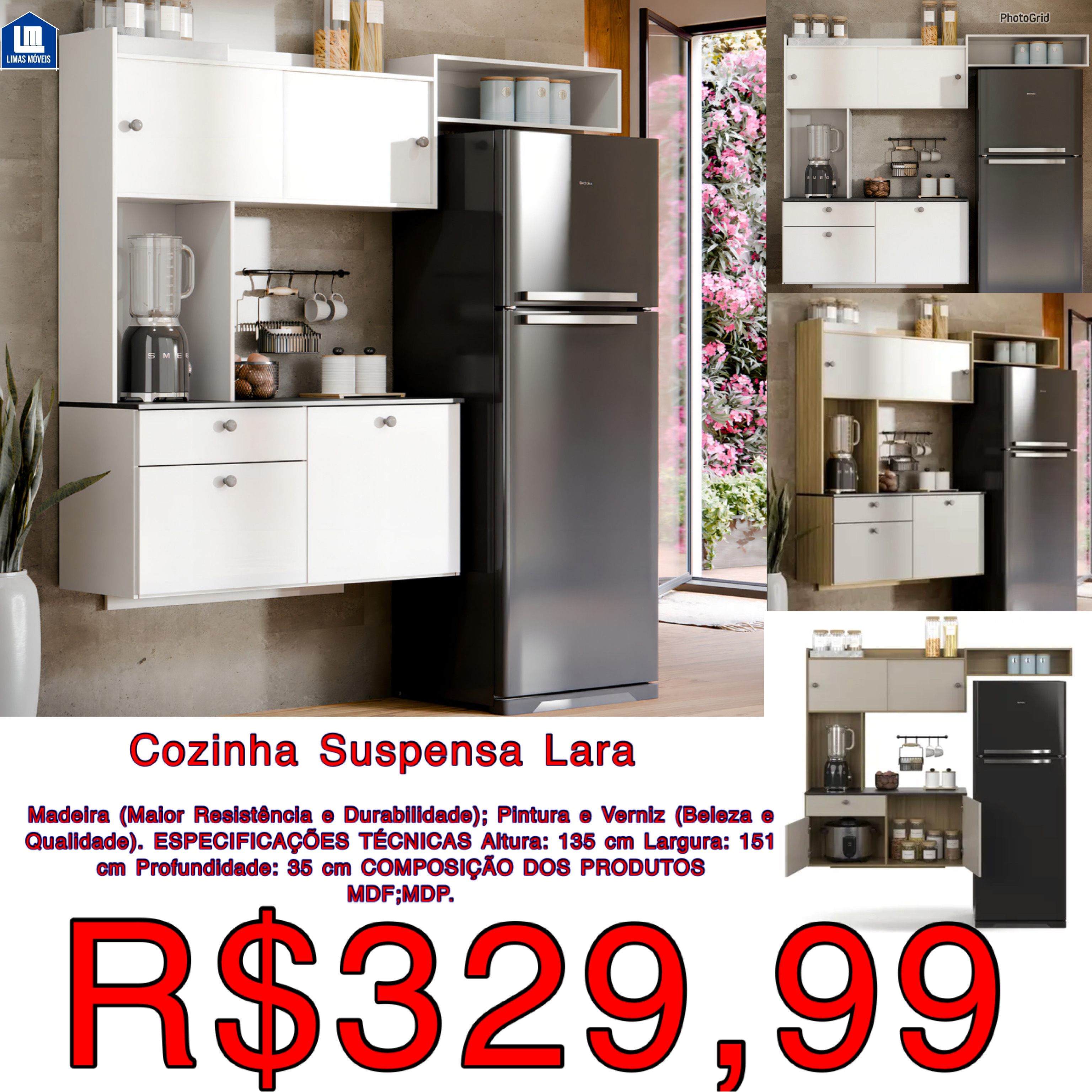 Cozinha Suspensa Lara